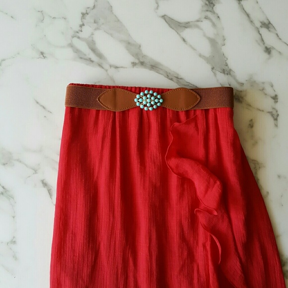 BCX Red High Low Skirt - Picture 2 of 7